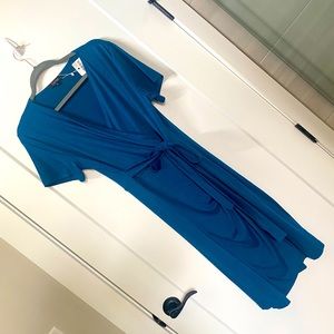 NWT XL Teal faux wrap dress